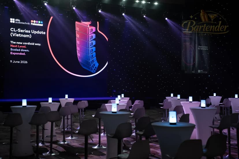 Quầy cocktail lễ ra mắt loa d&b audiotechnik
