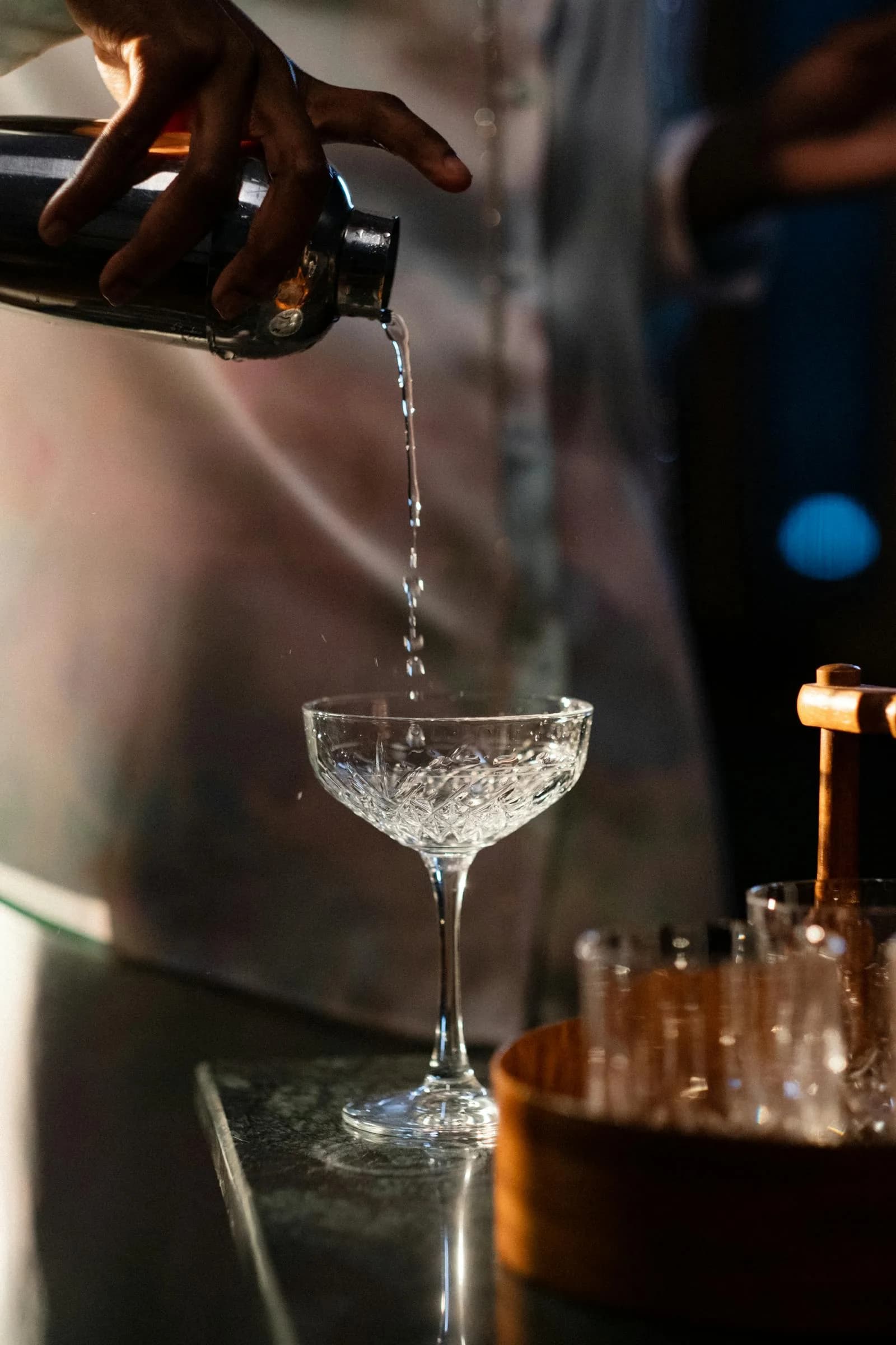 Bartender at a mobile bar setup